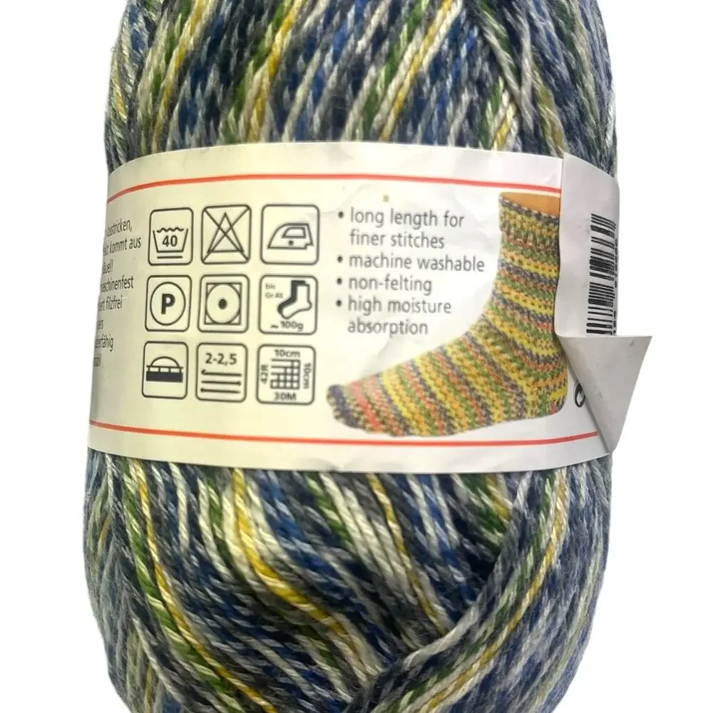 2 Skeins Regia Jacquard Color Cotton Wool Fingering Sock Yarn  🧶 5266 & 5268 - Picture 10 of 12